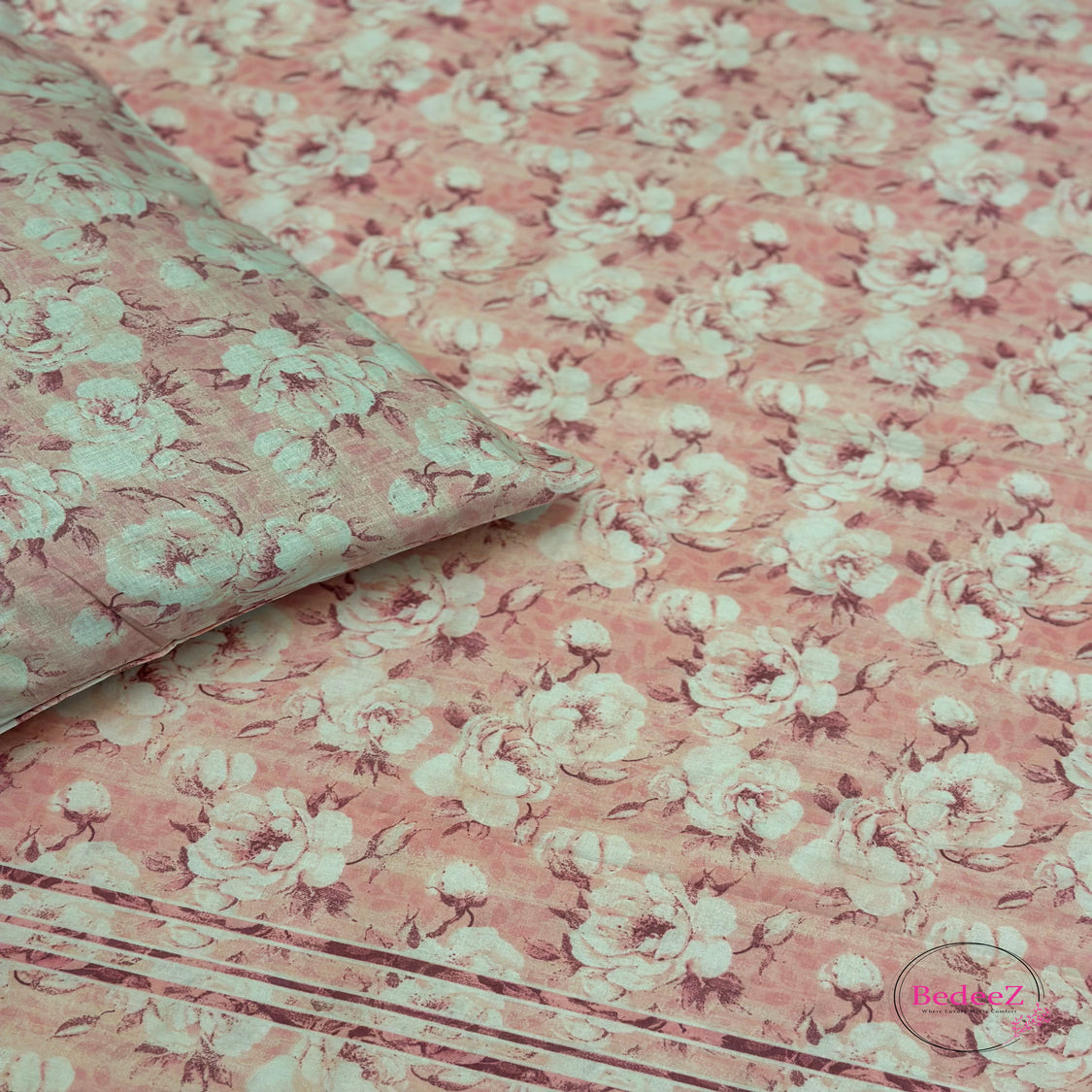 Blush Floral Single-Bed Bedsheet2.0