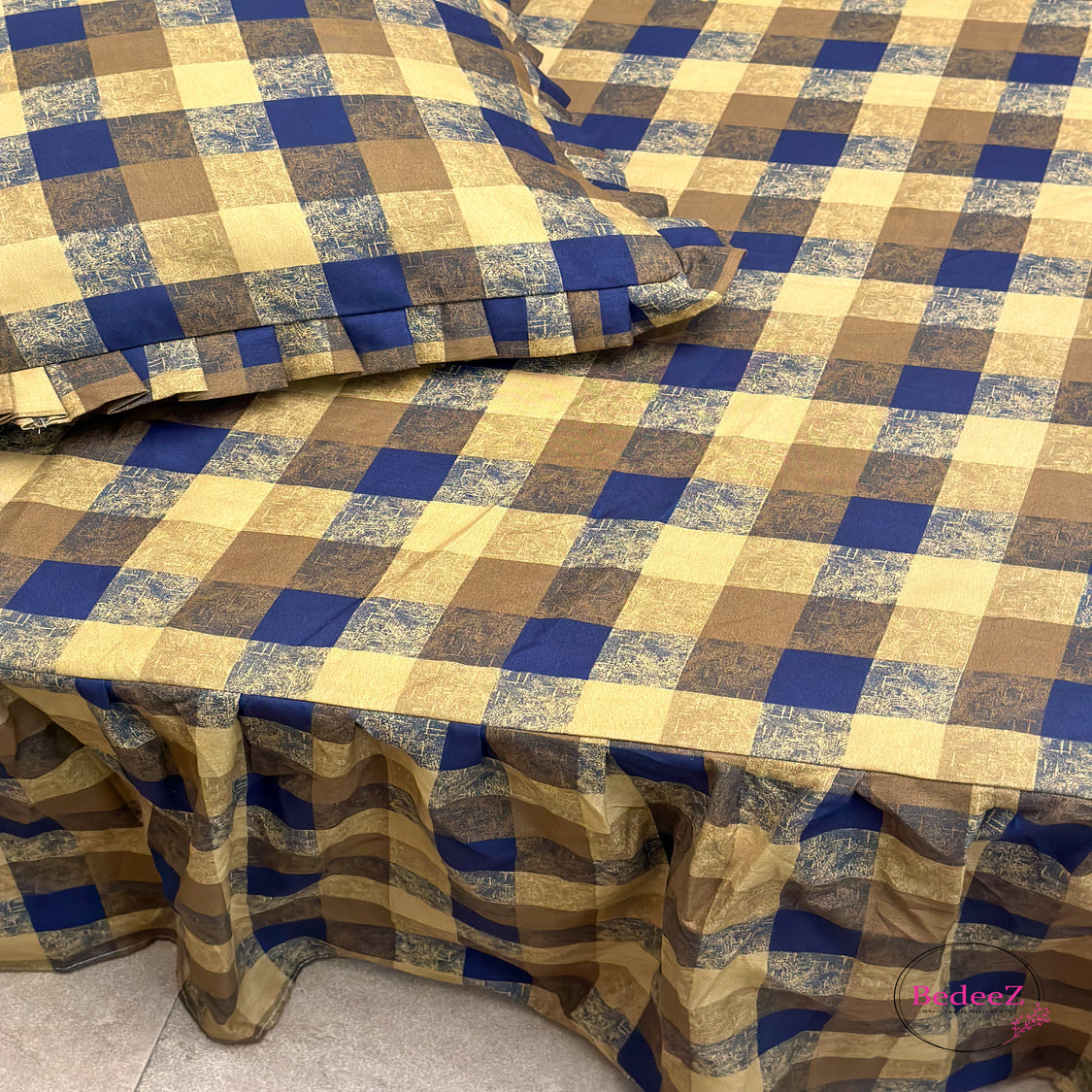 Rustic Checkered Frill Bedsheet2.0