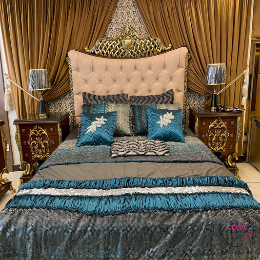 Teal Majesty Luxury Bedsheet Set1.0