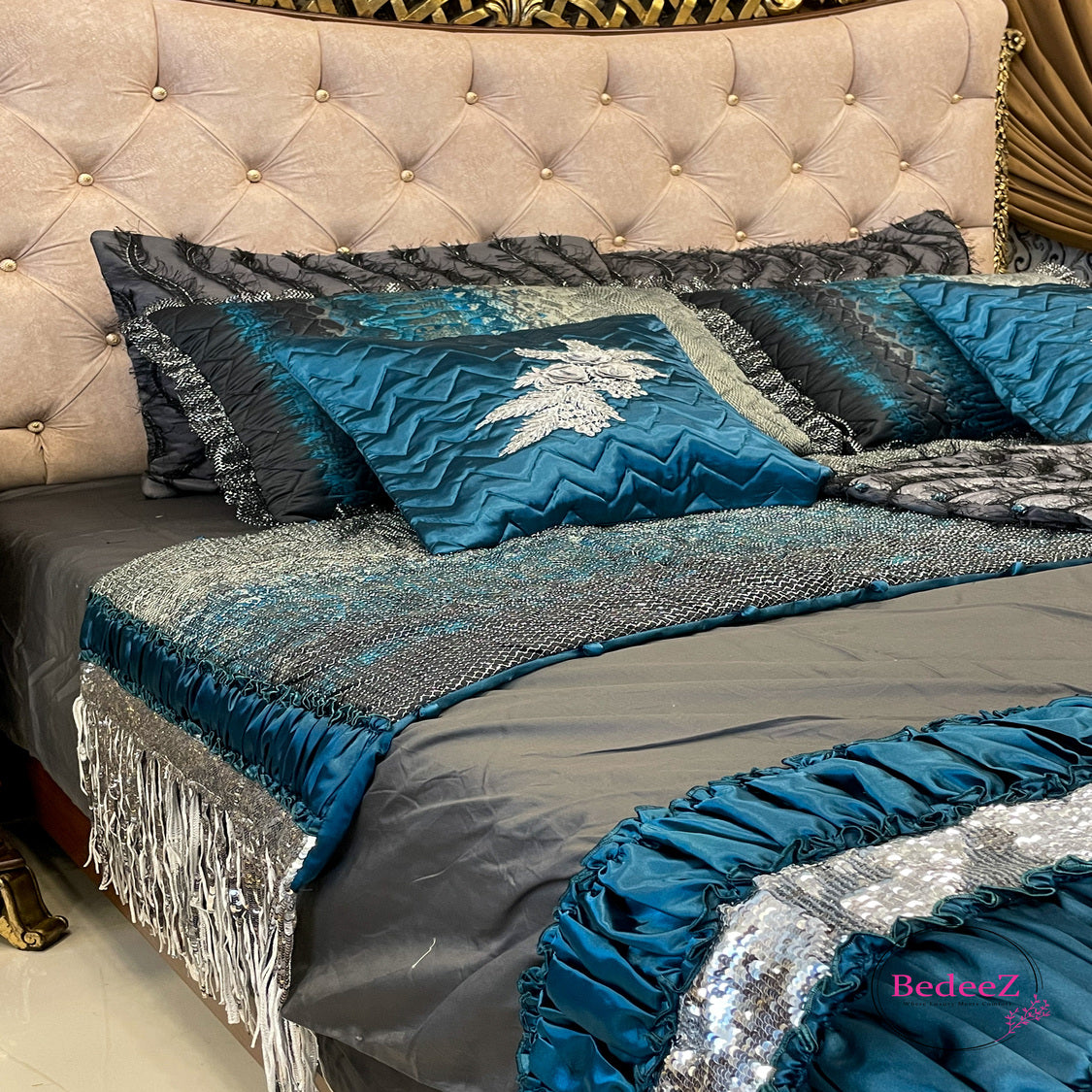 Teal Majesty Luxury Bedsheet Set2.0